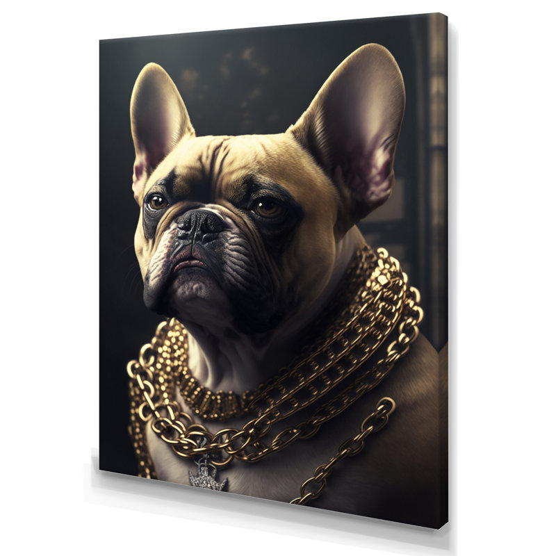 Mafia Frenchie II - impression sur toile, Toile tendue, H 32 po x l 16 po x P 1 po