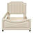 Twin Size Upholstered Daybed With Classic Stripe Shaped Headboard-1767809684