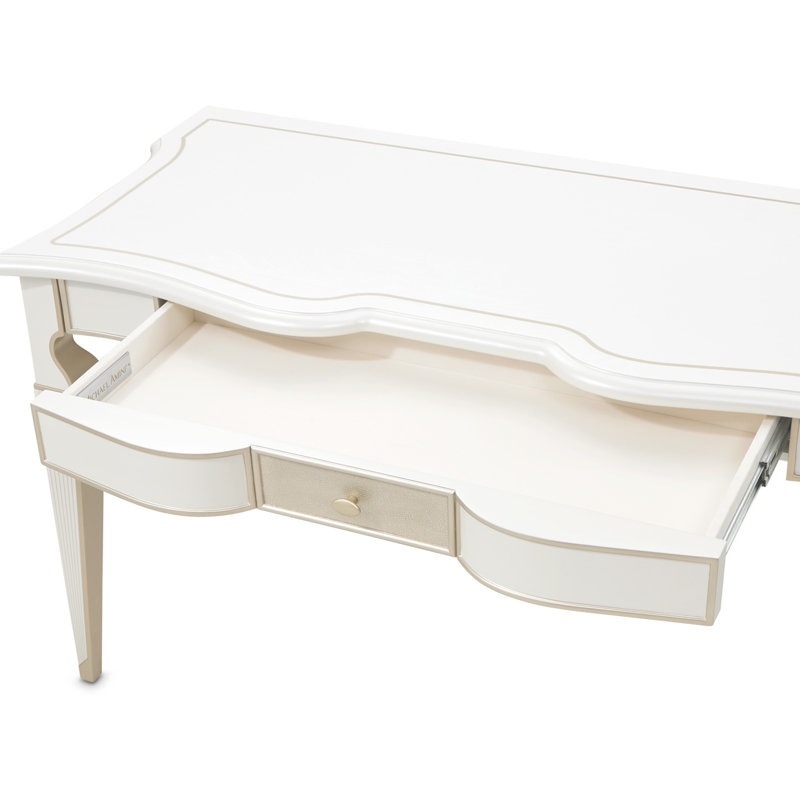 La Marisia Vanity, Mirror & Chair Set - Creamy Pearl