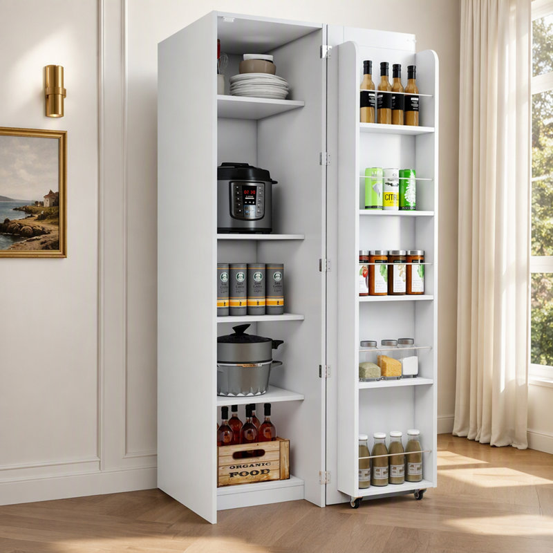 Meuble de cuisine polyvalent avec étagères ajustables et grand espace de rangement, idéal pour organiser et optimiser l'espace dans n'importe quelle pièce.