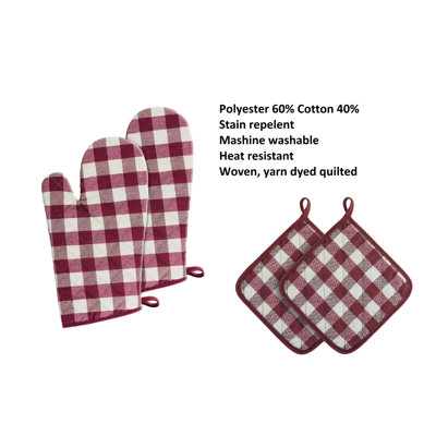 Live Life Products Checkered Oven Mitt Set