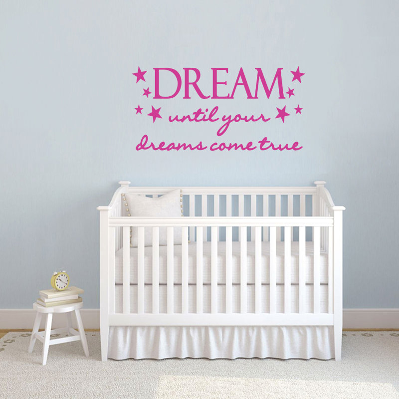Text & Numbers Non-Wall Damaging Wall Decal, Hot Pink