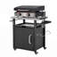 Chariot de barbecue extérieur avec armoire de rangement, chariot de bar extérieur avec support à épices et à papier pour barbecue