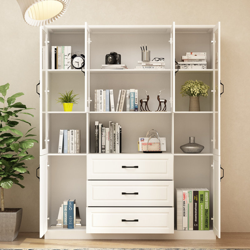63''W Dining Cabinet With Drawers And Glass Doors