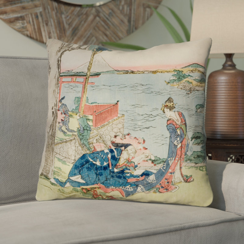 Coussin Katsushika Hokusai, 18 po x 18 po