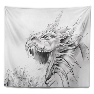 Tapisserie croquis de tatouage dragon