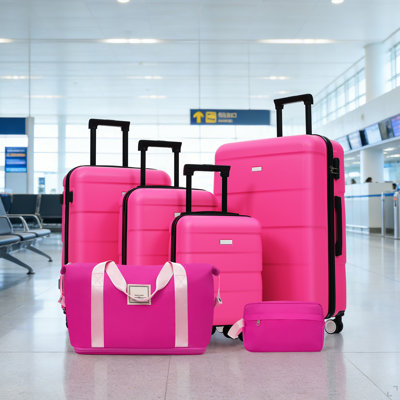 Hardshell Luggage Sets 6 Piece with 2 Bags,Carry on Suitcase with Handle Password Lock Double Spinner Wheels, Lightweight 16"+20"+24"+28" Luggages