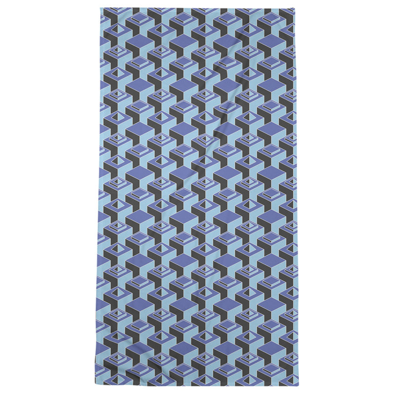 Serviette de plage classique gratte-ciels, Bleu / bleu sarcelle