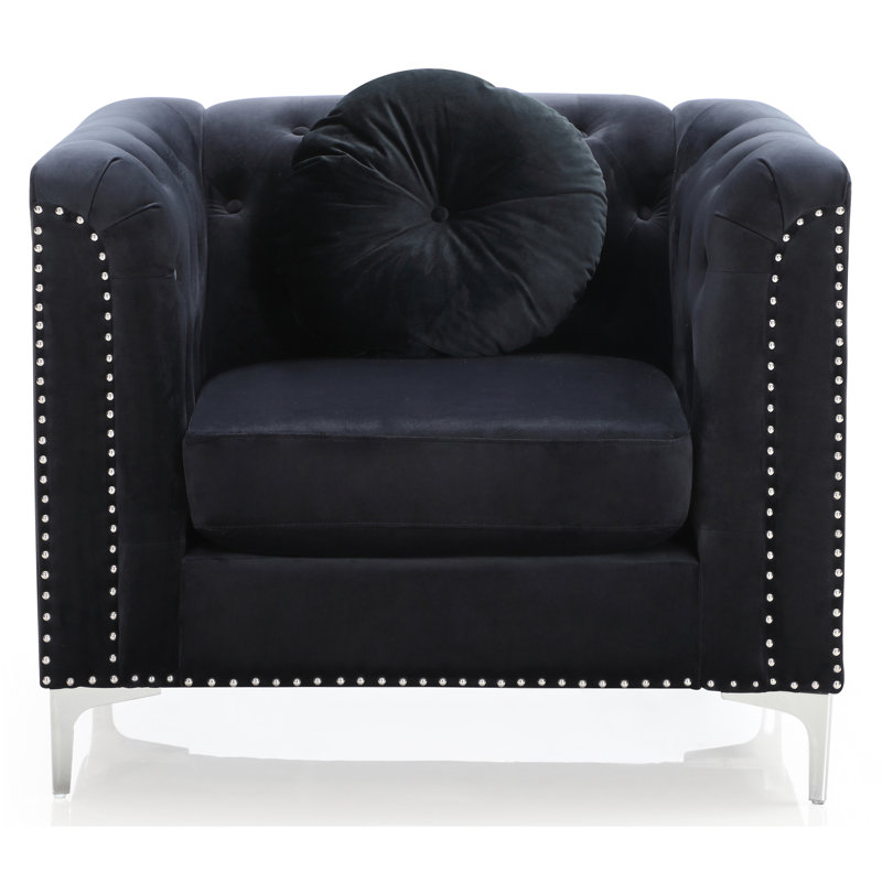 Fauteuil contemporain incliné, Noir