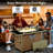 60000 Propane Patio Fire Pit Table, 43" Rectangular Open Weave , Glass Wind Guard For Deck Garden Backyard - Orange & Mustard Table With Blue Stones, Gas, Yellow-1694291044