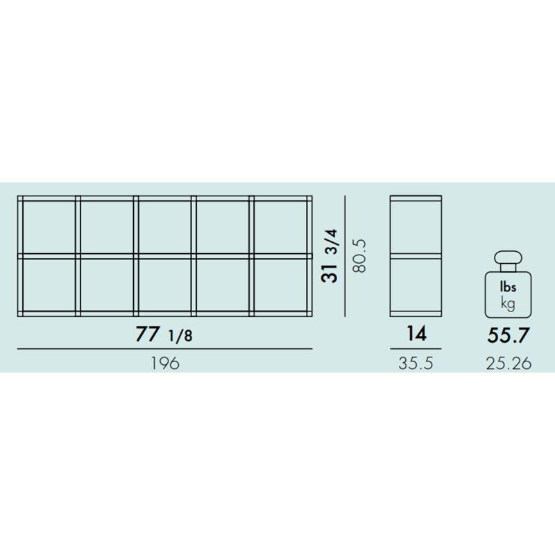 Polvara Bookcase, White