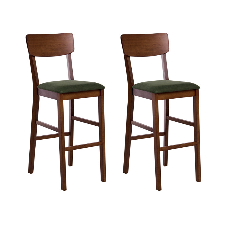 Upholstered Counter Stool, Brown, Green