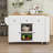 Rolling Expandable Kitchen Island with Dining Table, Storage Shelves, Power Outlet and 3 Drawers-89146163