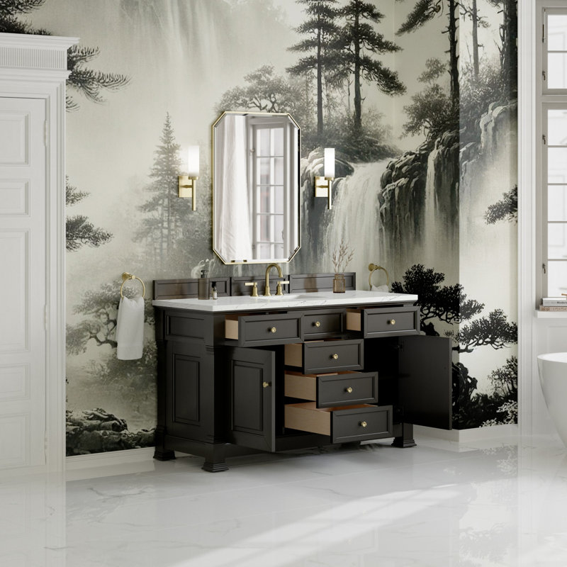 Brookfield Single Vanity, Ethereal Noctis, Black Onyx, Widespread