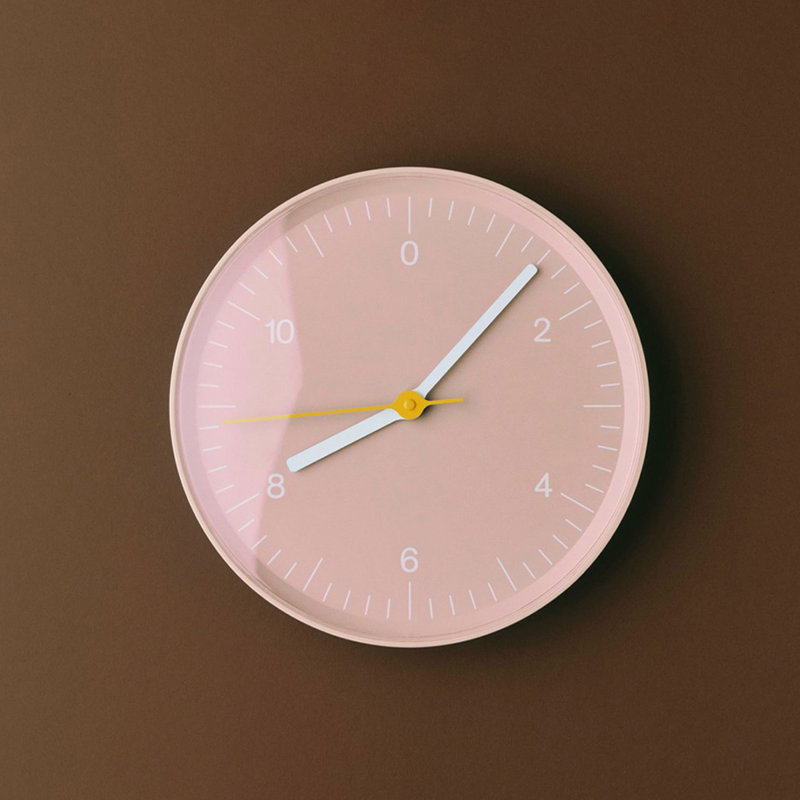 Horloges murales analogiques rondes roses, Pink
