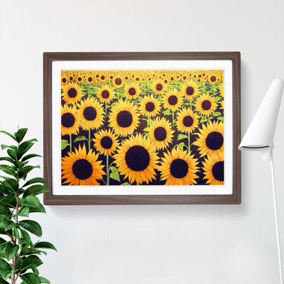 Contemporary Sunflower Field - Framed Print