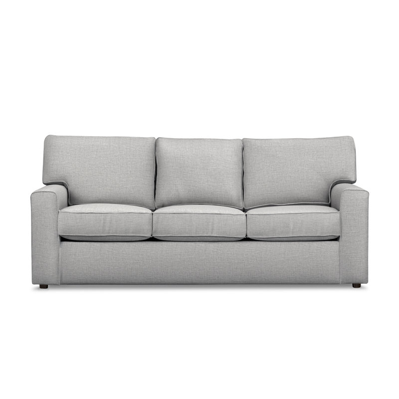 Leigh 84" Square Arm Sofa, Tissage natté ivoire Drusky Sustain®