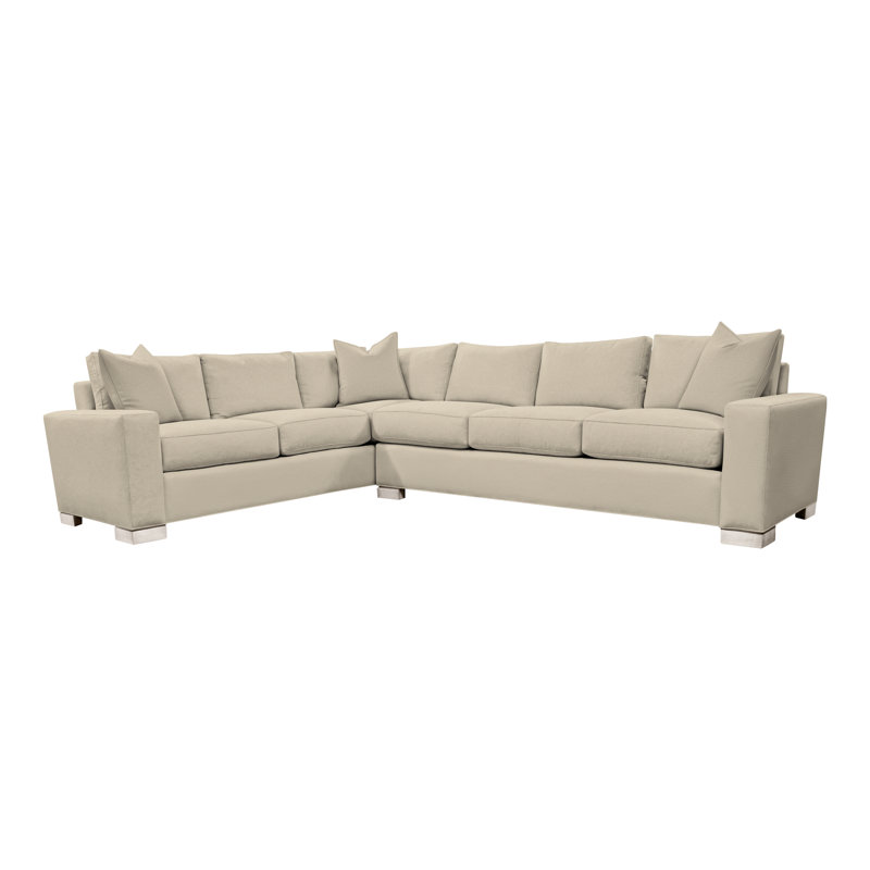 Canapé modulaire 2 pièces American Bungalow Claremont, Mélange de lin Tuck, Casa Blanca