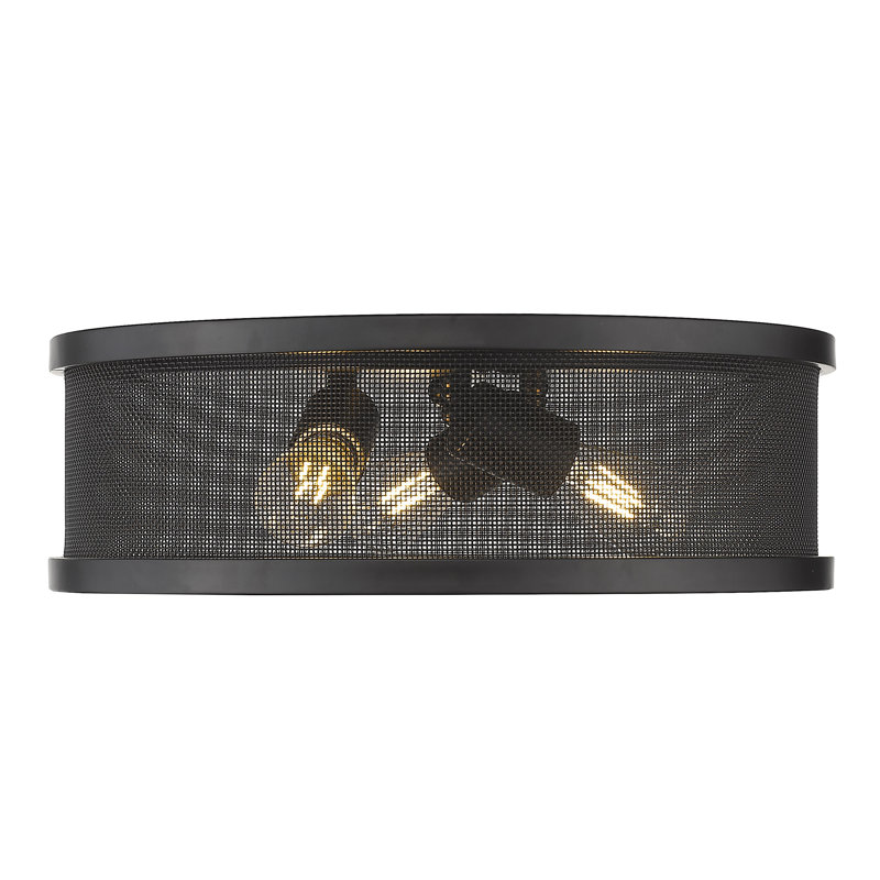 Plafonnier encastré 3 lumières 15 po Creslow, Noir mat