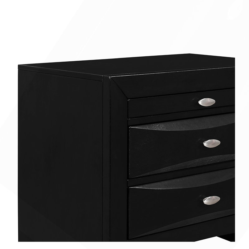 Lucille Black Nightstand, Black 