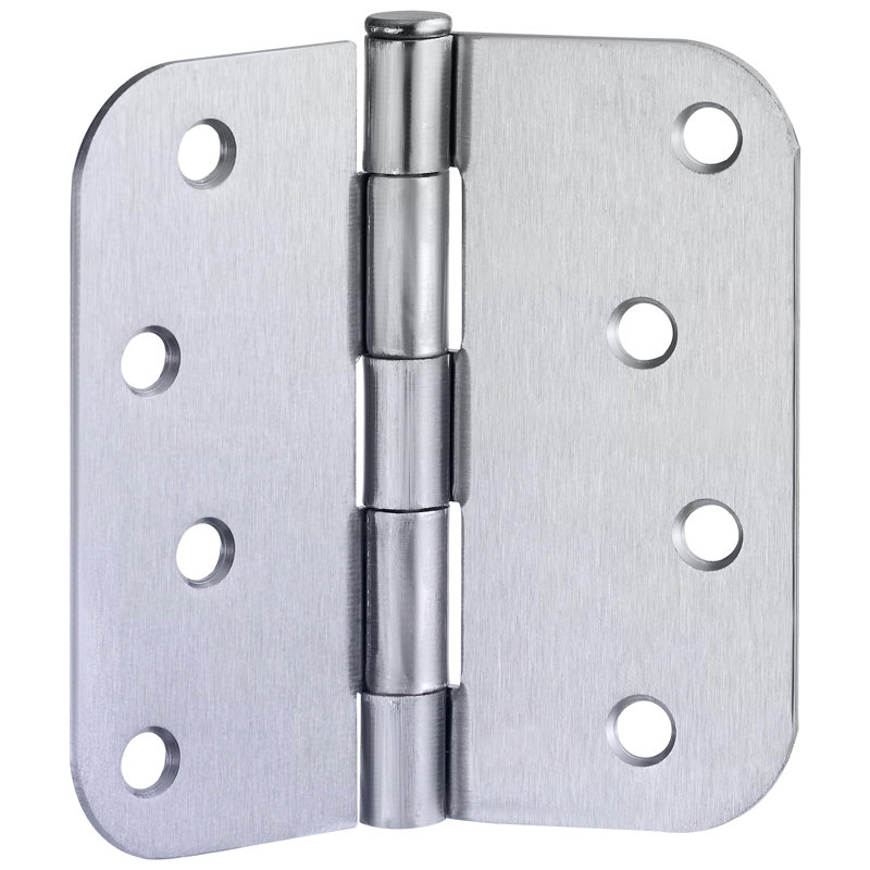 Charnière de porte en chrome, 4 po, rayon 5/8 po, paquet de 12