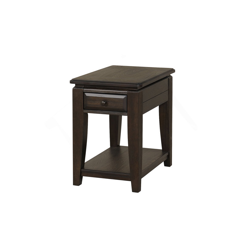 Mahogany Traditional Chairside Table W/ Storage