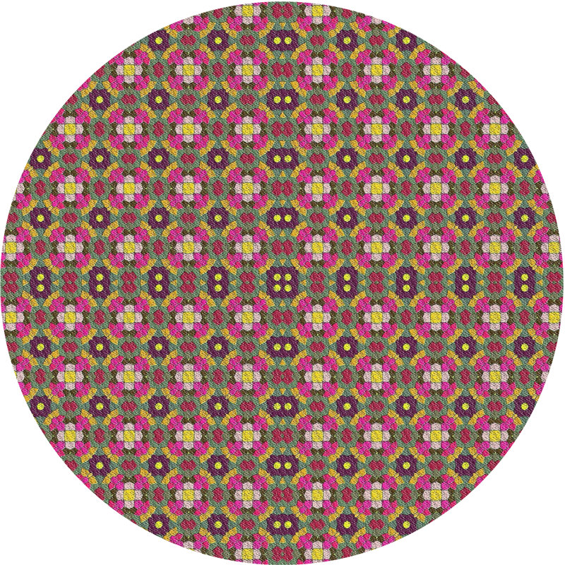 Floral Indoor Rug, Round 3'