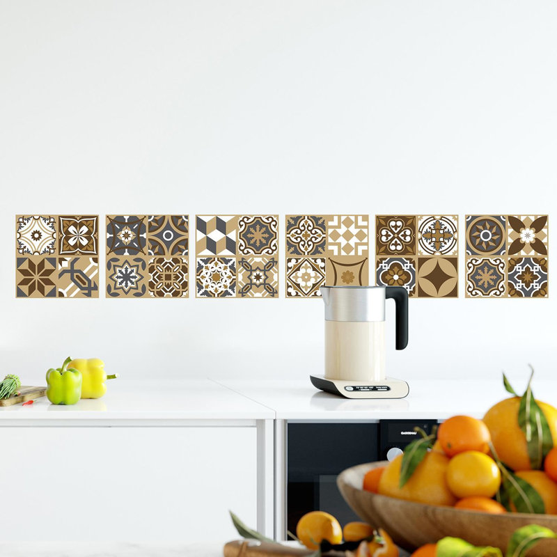 129.03cm W x 129.03cm L PVC Peel and Stick Mosaic Tile