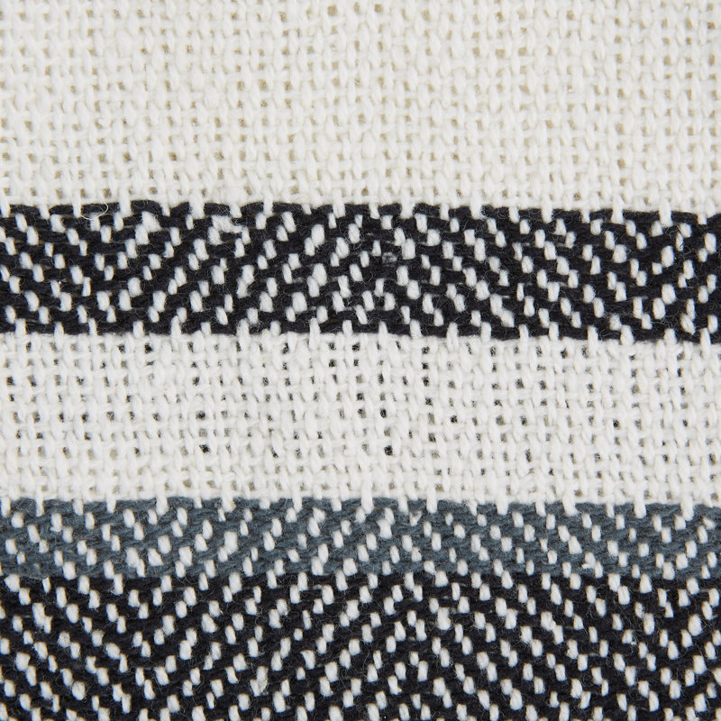 Black and Mineral Cotton Chevron Throw Blanket, 50x60"