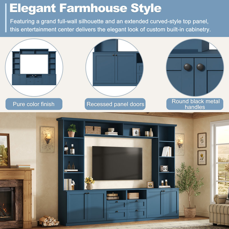 Meuble audio-vidéo Farmhouse Elegant, Bleu