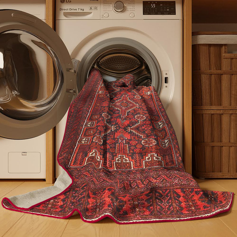 Tapis oriental tissé à la machine Castoria, Rectangle 7 pi x 10 pi