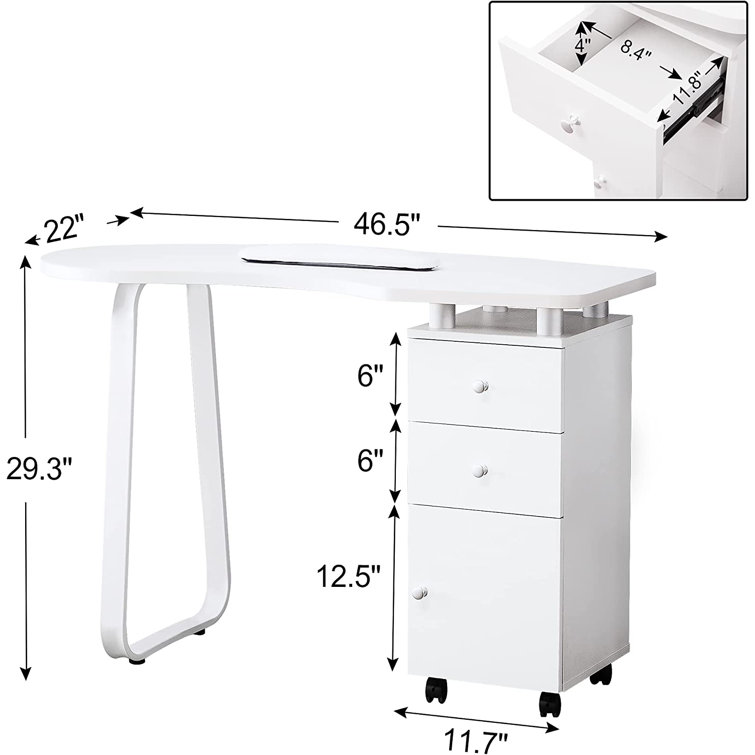 MCombo Table de bureau manucure résistante à l'acétone et Commentaires -  Wayfair Canada