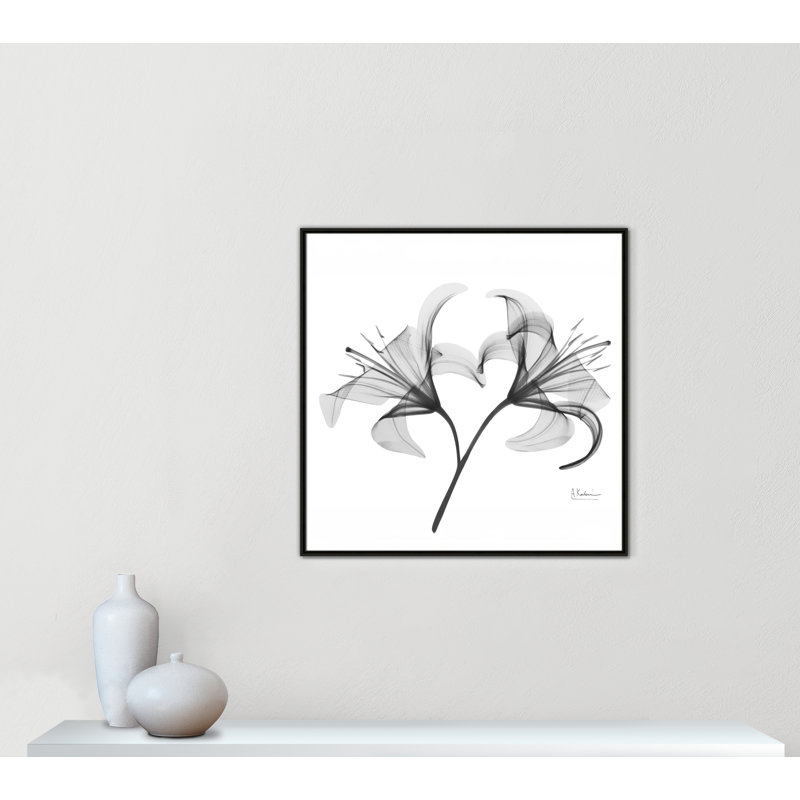 «Lilly Twins - Square Version Print» par Albert Koetsier, Cadre flottant espresso, H 37,5 po x l 37,5 po