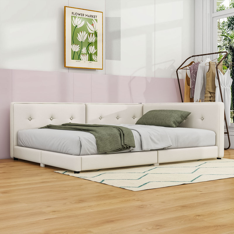 Lit plateforme tapissier Buhs, Grand