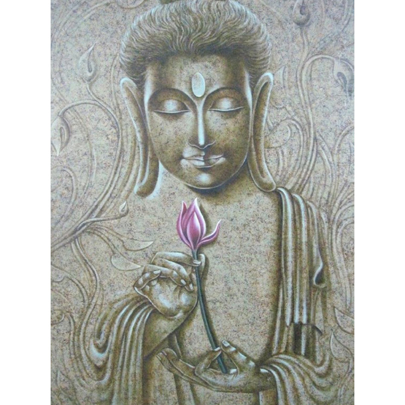 Bouddha du dieu Gautam | Huile sur toile | Par Dinesh Kumar