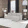 Flex Upholstered Modular Wide Arm Sofa With Storage Ottoman