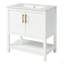 Meuble-lavabo de 30 pouces avec lavabo en céramique et rangement polyvalent - idéal pour les petites salles de bain-125514932