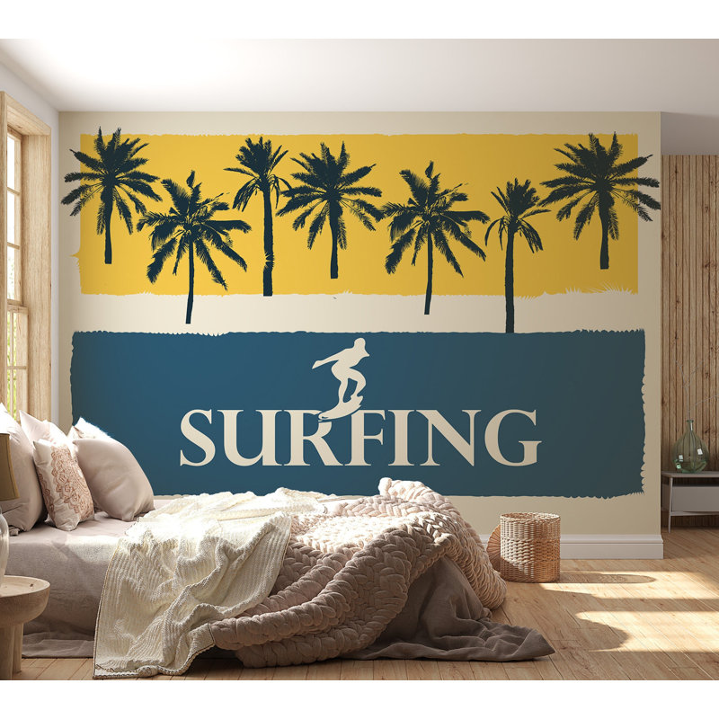 Murale Amarpreet Surf Peel & Stick, L 173 po x L 124 po