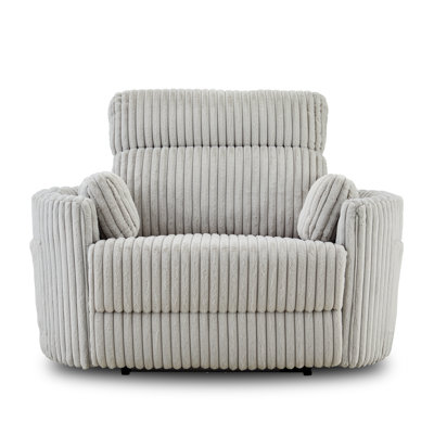54.4" Wide Oversized Recliner Chair with Plush Faux Rabbit Fur, USB Charging Port & Adjustable Backrest 