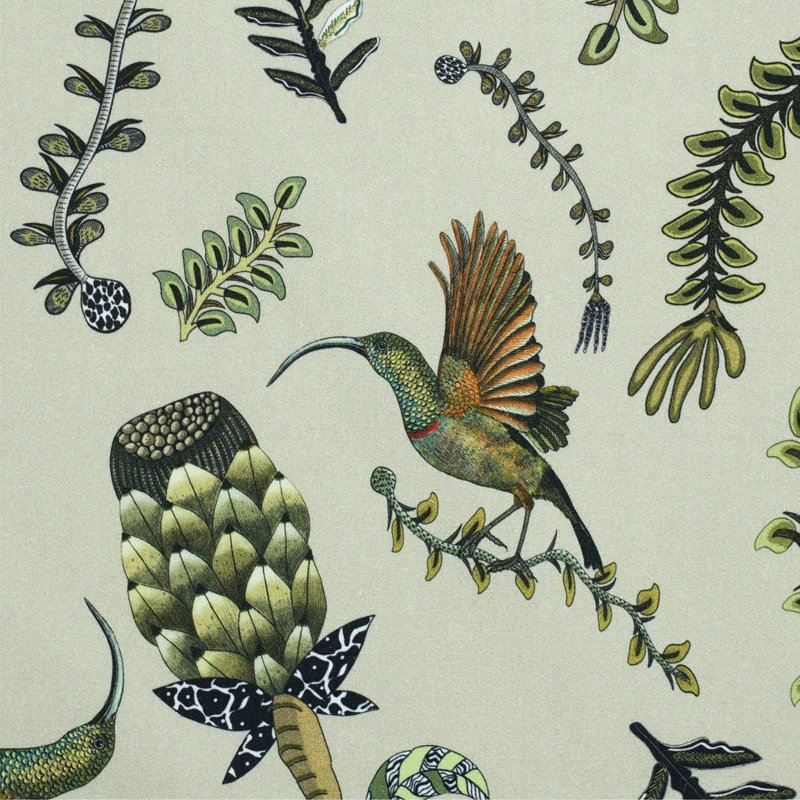 Protea Garden Linen Fabric, Stone
