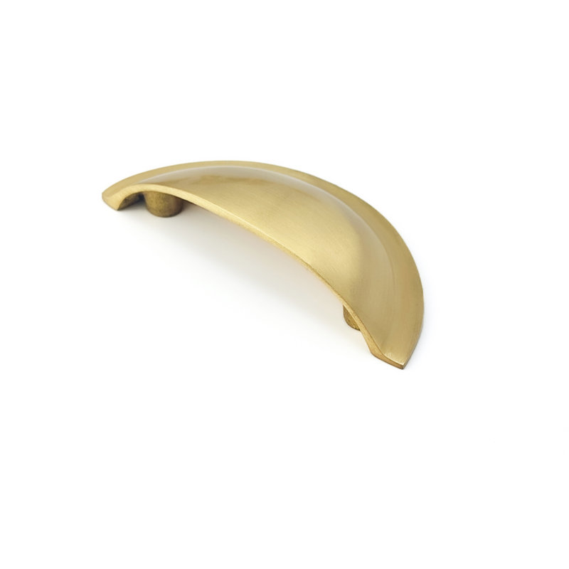 Cup Drawer Pull - Small Satin Brass