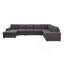 Tifton 146.5" Modular Sectional Sofa With Reversible Chaise In Dark Grey Linen-121356795