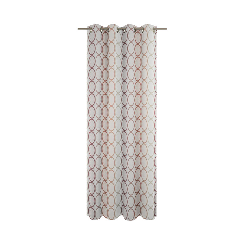 Deguzman Room Darkening Curtain Single Panel, 132cm Width x 145cm Drop, Light brown/Grey