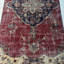 Tapis patchwork en laine rouge 52 po x 92,5 po