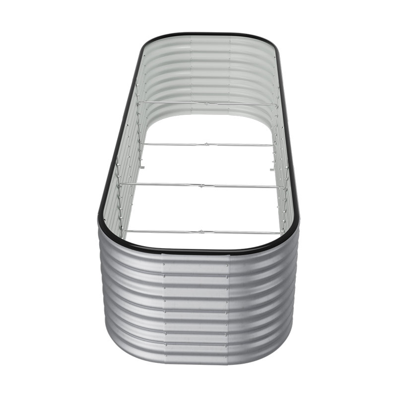 Raised Garden Bed, Galvanized Silver