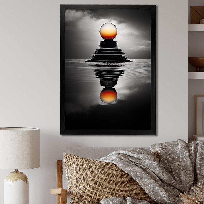 " Grayscale Rainbow Reflection ", Black Picture Framed, 20" H x 12" W x 1" D
