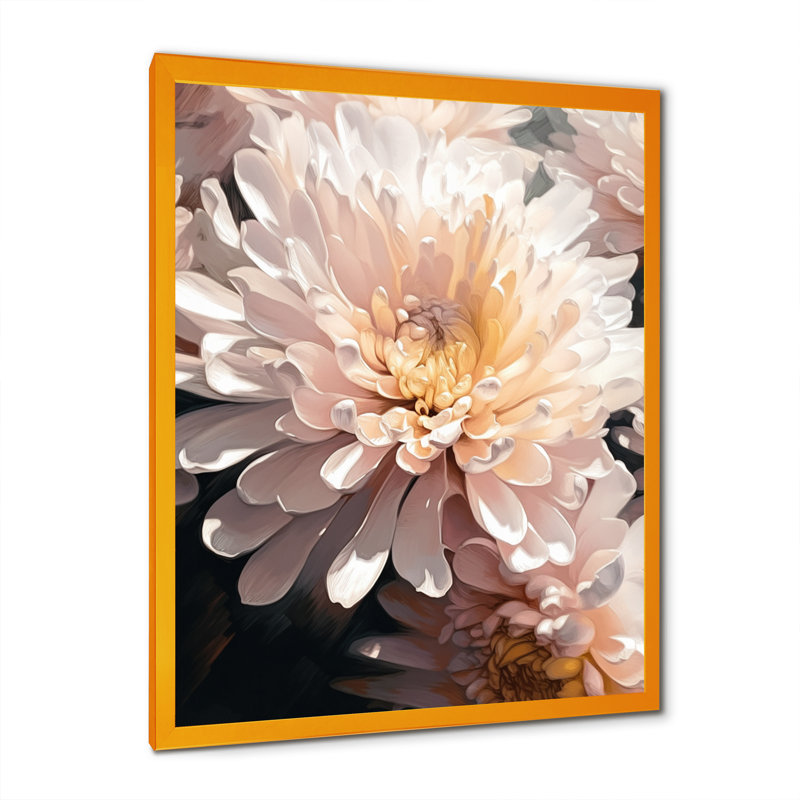 «Dynamic Mums Flowers II», reproduction, Encadrement doré, H 32 po x l 16 po x P 1 po