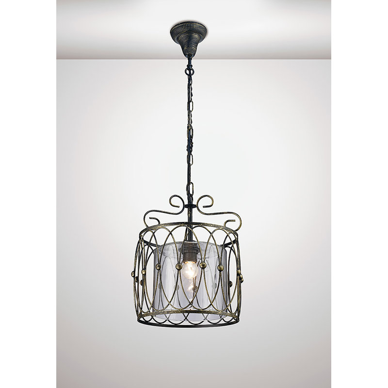 Muehlebach 1 - Light Black/Gold Lantern Pendant