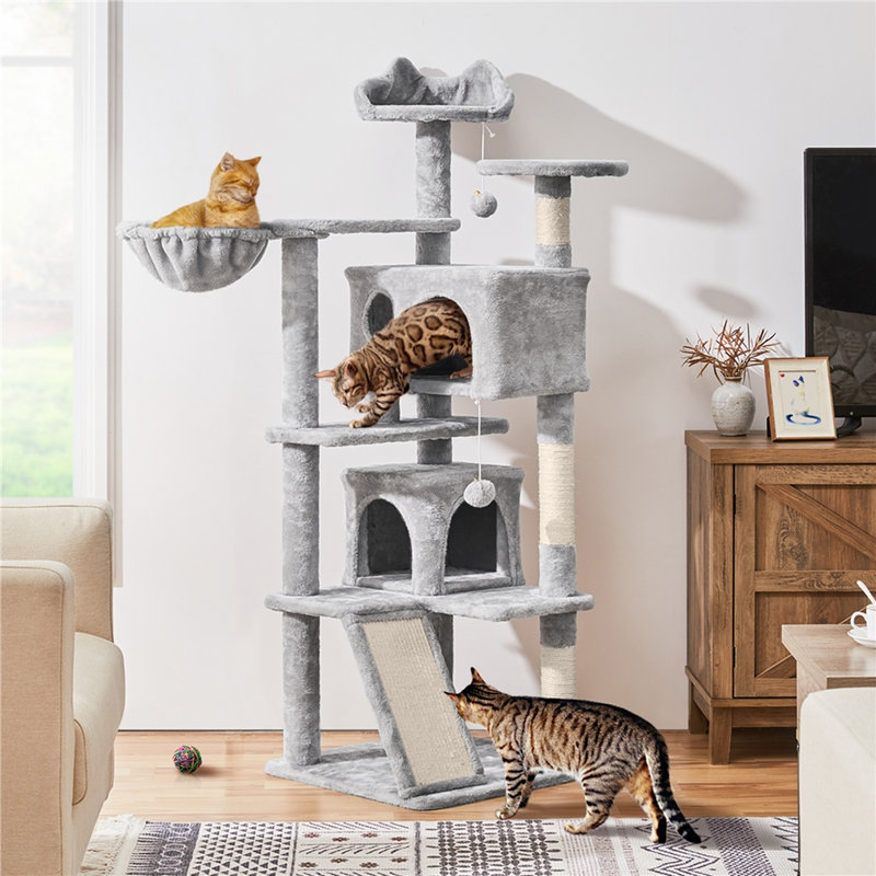 Arbre à chat 57,5 po Topeka, Gris clair