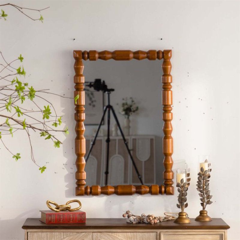 Miroir mural rétro en bois sculpté